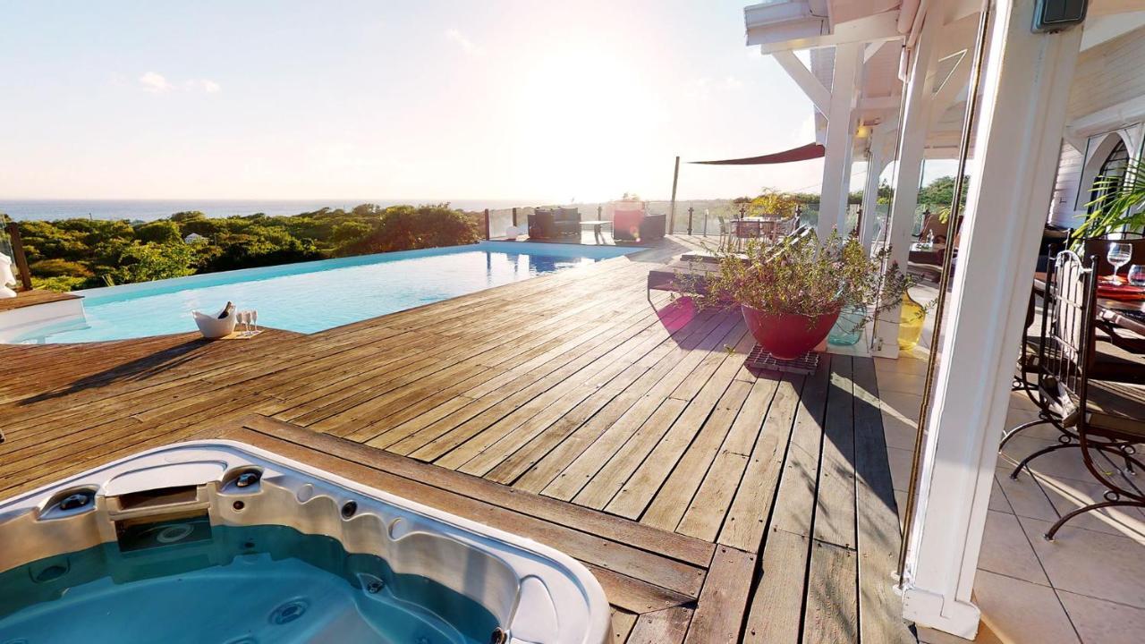 Villa Deluxe L'Hacienda Villa Vue Mer 180 Piscine Jacuzzi Proche Plage Marina Golf Pointe Des Chateaux Et Casino Jardin Clos Voyage Durable Saint-Francois  Chambre photo